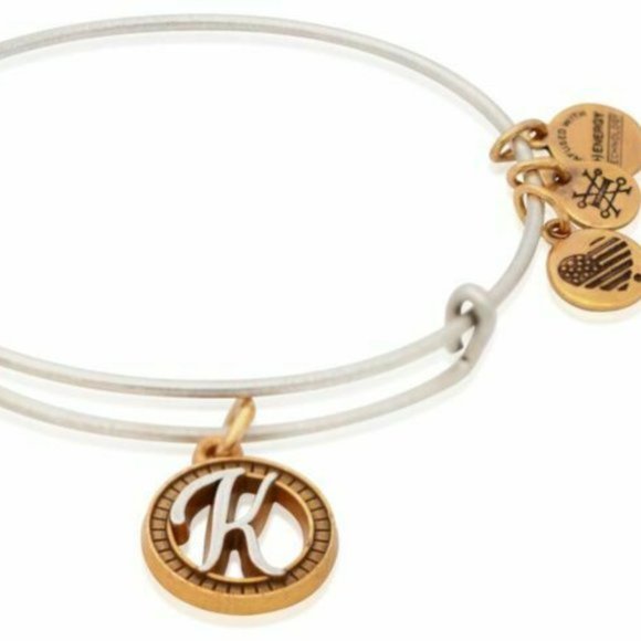 2/$30 Alex and Ani Initial K Charm Bangle - Picture 3 of 4